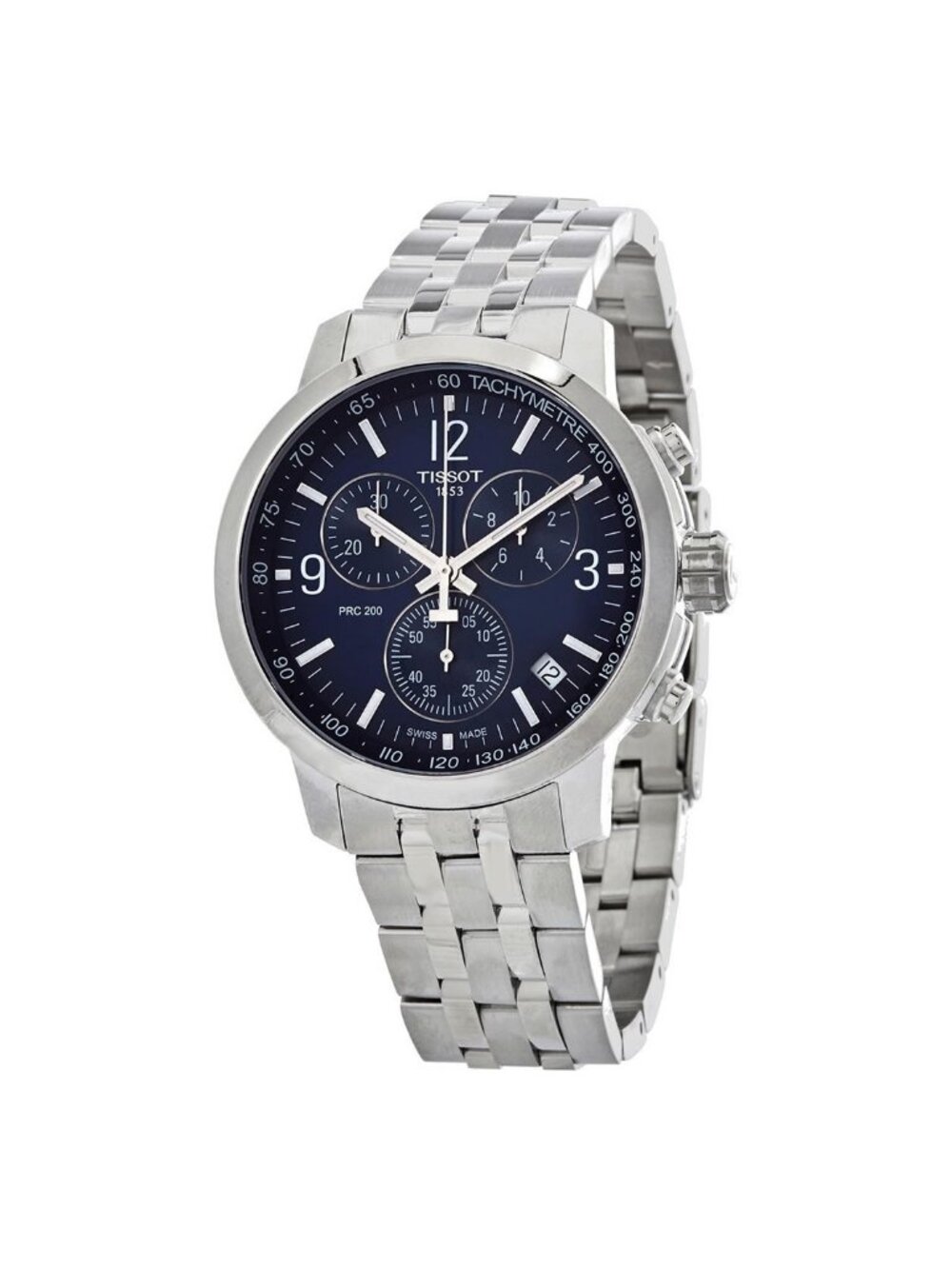 NWT Tissot PRC 200 Chronograph Quartz Blue Dial Men's Watch